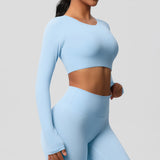 Women's Long Sleeve Workout Top – Padded, Breathable & Dry-Fit