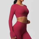 Women's Long Sleeve Workout Top – Padded, Breathable & Dry-Fit