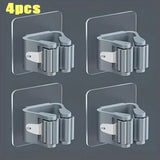 Wall-Mounted Mop and Broom Holder - Waterproof Storage Organizer with Hooks