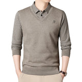 Men's Slim Fit Polo Neck Pullover Sweater, Thick Winter Sweater, Elegant Business Casual Wear