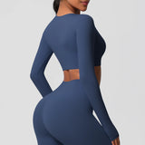 Women's Long Sleeve Workout Top – Padded, Breathable & Dry-Fit