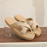 Women’s Fashion Linen Belt Sandals – Anti-Slip, Wear-Resistant Soft Flat Sole