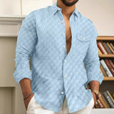 Men's luxury jacquard plaid cardigan