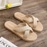 Women’s Fashion Linen Belt Sandals – Anti-Slip, Wear-Resistant Soft Flat Sole