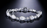 ZAKOL Classic Water Drop CZ Bracelet – Elegant Sparkle for Brides and Special Occasions.