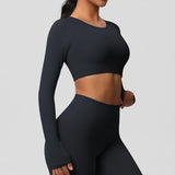 Women's Long Sleeve Workout Top – Padded, Breathable & Dry-Fit