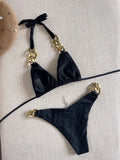RUOTONGSEPT Women’s Triangle Bikini Set – Brazilian Halter 2-Piece Push-Up Swimwear