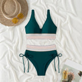 Women's Sexy High-Waist Bikini – Adjustable with Side Drawstring & Belt
