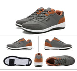 Men’s Leather Sport Sneakers – Breathable, Non-Slip Running & Walking Shoes for Autumn