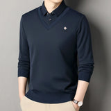 Men's Slim Fit Polo Neck Pullover Sweater, Thick Winter Sweater, Elegant Business Casual Wear