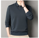 Men's Slim Fit Polo Neck Pullover Sweater, Thick Winter Sweater, Elegant Business Casual Wear