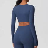 Women's Long Sleeve Workout Top – Padded, Breathable & Dry-Fit