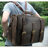 Men's Genuine Leather Backpack, Large Capacity, for School, Travel and Daily Use