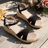 Women’s Fashion Wedge Sandals – Summer Non-Slip Peep Toe Platform Shoes with Rubber Sole & Buckle