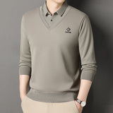 Men's Slim Fit Polo Neck Pullover Sweater, Thick Winter Sweater, Elegant Business Casual Wear