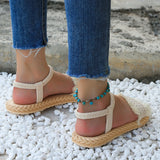 Women’s Trendy Tassel Lace-Up Sandals – Non-Slip, Wear-Resistant, Soft Sole Flat Sandals