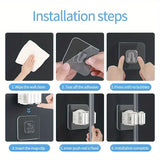 Wall-Mounted Mop and Broom Holder - Waterproof Storage Organizer with Hooks