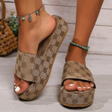 Women’s Platform Sandals – Summer Thick Sole Beach Slippers, Casual Party Slides, Solid Color Fashion Footwear