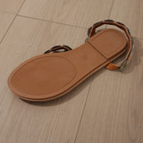 Yellow Embroidered Faux Flower Sandals – Flat Plus Size 43 Summer Beach & Travel Shoes for Women