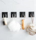 Strong Adhesive Wall Hooks - No Drilling Hangers for Towels, Coats and Clothes for Kitchen, Bathroom and Bedroom