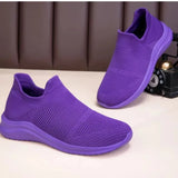 Women's Casual Slip-On Sneakers - Lightweight Flat Walking Shoes