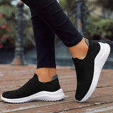 Women's Casual Slip-On Sneakers - Lightweight Flat Walking Shoes