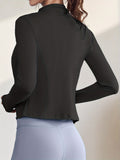 "Women's Full-Zip Fitness Jacket – Turtle Neck & Thumb Holes"