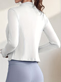 "Women's Full-Zip Fitness Jacket – Turtle Neck & Thumb Holes"