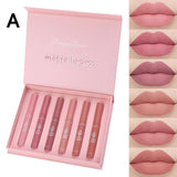 Set of 6 long-lasting nude liquid lipsticks