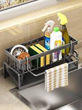 Kitchen Sink Storage Rack No Drill - 3-in-1 Organizer