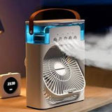 3-in-1 Mini Air Cooler – Portable Fan, Humidifier & LED Night Light for Home or Office