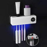 Smart Toothbrush Rack – Wall-Mounted 3-Slot with Dryer & Toothpaste Dispenser