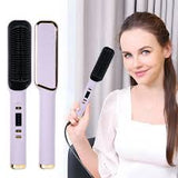 Electric hair straightener comb for smooth and shiny hair