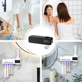 Smart Toothbrush Rack – Wall-Mounted 3-Slot with Dryer & Toothpaste Dispenser
