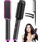 Electric hair straightener comb for smooth and shiny hair