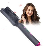 Electric hair straightener comb for smooth and shiny hair